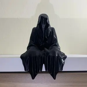 Mysterious Death Statue Indoor Outdoor Home Garden Decor, Decorative Statue, Gothic Bookshelf Display, Halloween Horror Art Design, Gift for Friends and Family