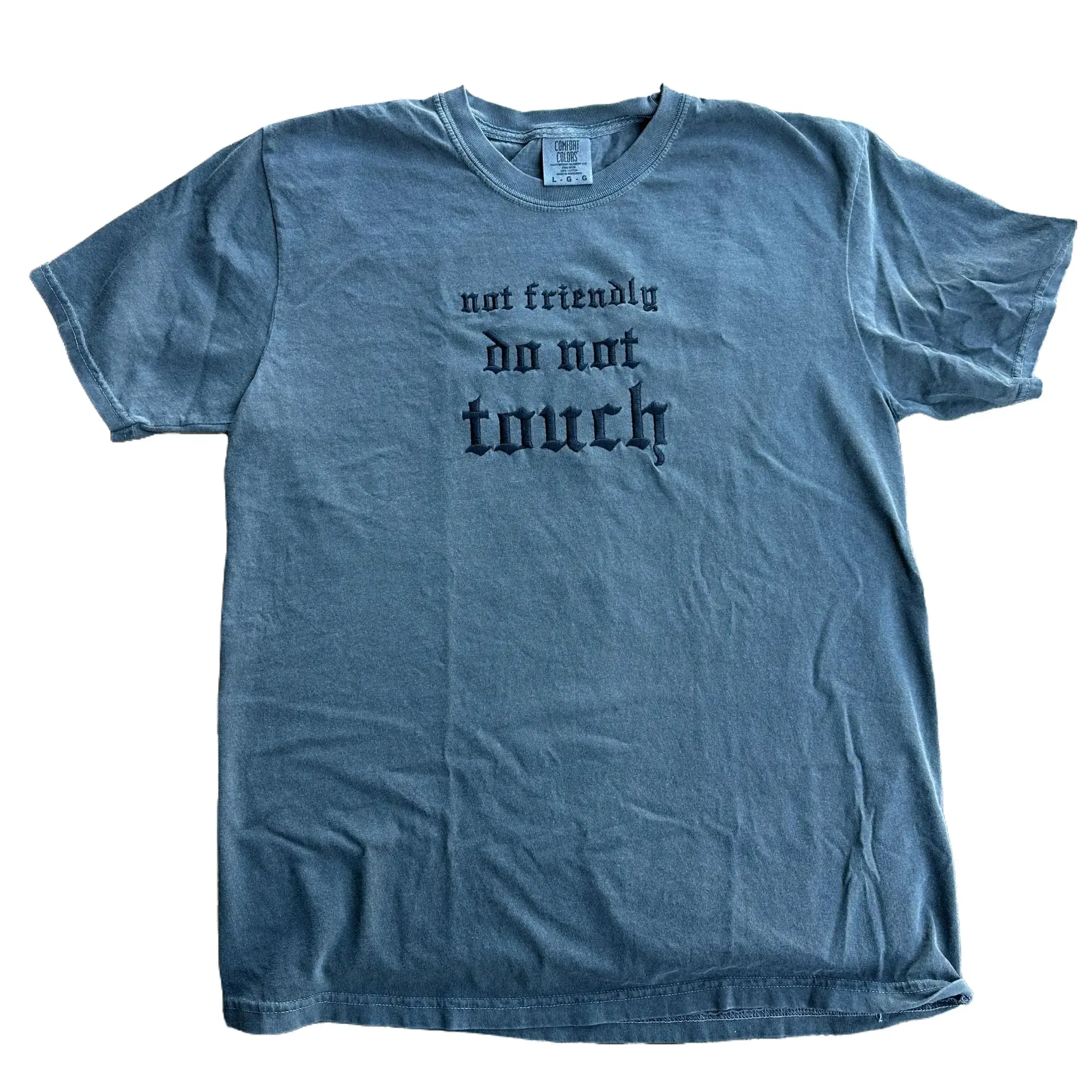 T-shirt Not Friendly Embroidered Comfort Color TEE, Alt Fashion, Alternative, Shirt For Gamer