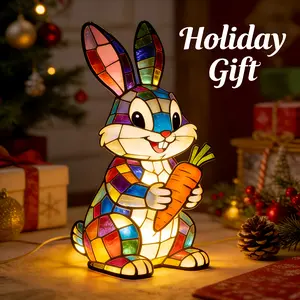 USB-powered color rabbit lamp, resin rabbit desk lamp / bedroom night light, Easter and Thanksgiving decoration collection gift
