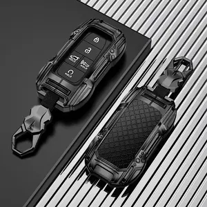 Zinc Alloy 5 Buttons Key Fob Cover Fit For Hyundai Sonata Santa Fe Tucson 2021-2024 with Luminous Buttons