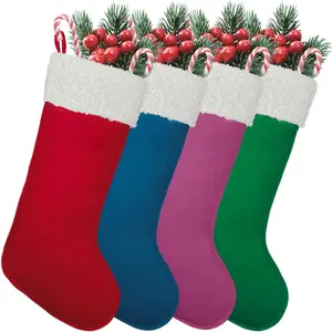 4 Pack 20 Inches Large Christmas Stockings Holiday Party Decorations for Hanging on Xmas Tree Fireplace Mantle Ornaments