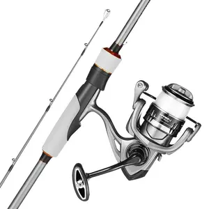VEVOR Rod and Fishing Reel Combo, IM6 Carbon Fiber Spinning Rod and Reel Combo, Bass Fishing Pole with 6.5 ft Two-Piece Rods, 7+1 Ball Bearings, EVA Handle, Stainless Steel Guides with Ceramic Rings