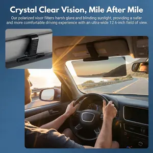Universal Anti-Glare Polarized Car Sun Visor Extender, Quick 5-Second Installation, Safe Driving Windshield Sunshade