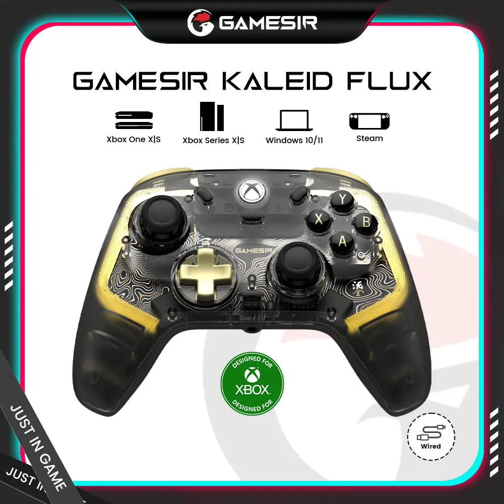 GameSir Kaleid Flux Wired RGB Controller for Xbox Series X|S, Xbox One, Windows 10/11 & Steam, Anti-Drift Gamepad with Precision Hall Effect Sticks