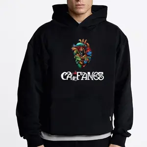 Caifanes Aztec Heart Art Graphic Hoodie Fleece Fabric Casual Hooded Sweatshirt Trendy Tops Perfect Gift