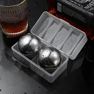 Stainless Steel Ice Hockey, Quick Frozen Whiskey Stone, Round Ice Hockey, Used for Drinks, Bar Utensils, Kitchen Accessories