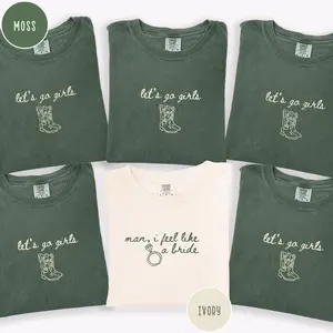 Western Nashville Bachelorette Comfort Colors Shirts, Last Rodeo Country Bachelorette Shirts, Custom Let's Go Girls Bachelorette Party Tees