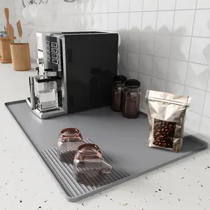 Large SizeCoffee Mat, Coffee Maker Mat for Kitchen Counter, 23.6x15.7in Silicone Coffee Bar Pad, Anti-Slip, Heat Resistant Pad for Espresso Machines, Dinner Plates, Ice Cream Machines