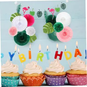 Hawaiian Party Decorations Flamingo and Honeycomb Ball Paper Lanterns Paper Fans Pom poms Flowers for Birthday Luau Tropical Bachelorette Party - Home Improvement. Ornament Banner Palm