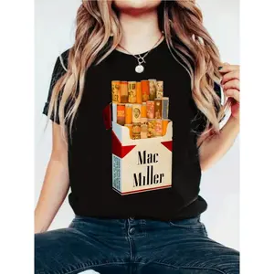 Mac Miller Cigarette Box Design Graphic T Shirt For Women Men Unisex Casual Short Sleeve Top Fashion Streetwear Clothing