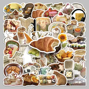 50PCS Leisurely Afternoon Series Stickers, Decorative Decal, Suitable for Faith-based Designs Such As Scrapbooks, Diaries, Laptops, Water Bottles, Cars, Etc., As Gifts with Positive Information