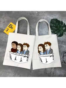 Twilight Women Canvas Tote Bag Eco Shopping Bag Large Capacity Shoulder Bag for Women Female Foldable Beach Shopper Bag