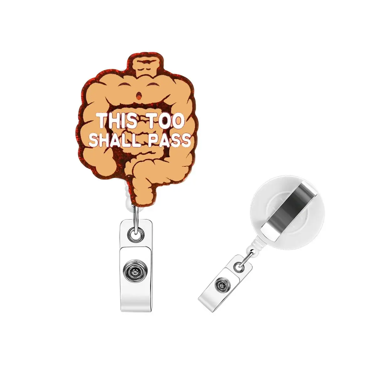 Creative Letter Design ID Card Badge Holder, 1 Count Retractable Badge Reel, ID Card Badge Buckle for Nurse, Student, Worker, Women & Girls, Office Su