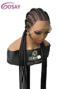 DOSAY 36" Cornrows Box Synthetic Jumbo Braided Wigs Knotless Full Lace African Braided Wigs With Baby Hair For Black Women