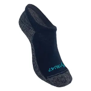 No-Show Black Merino Wool Grounding Socks