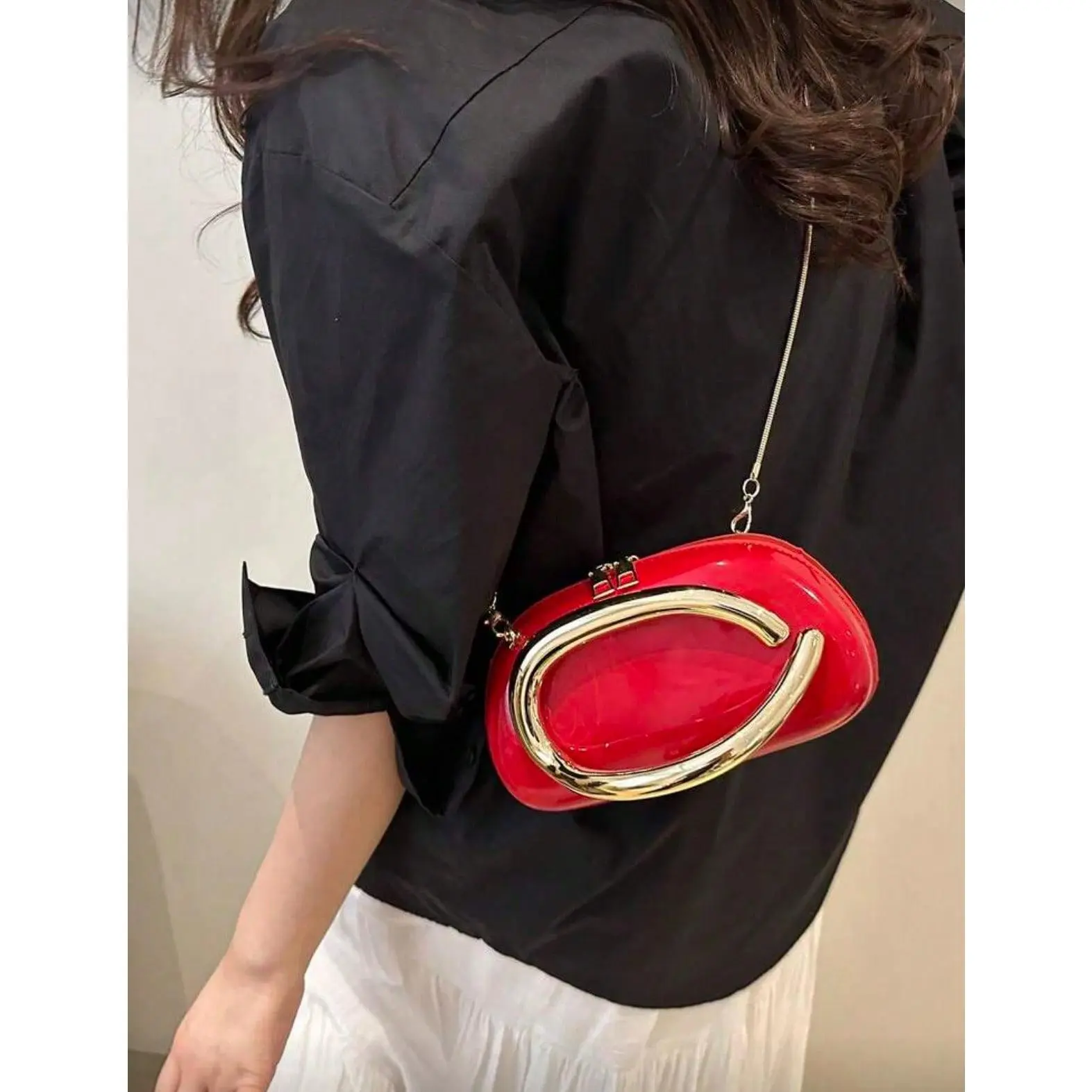 Acrylic Clutch Bag with Chain, Comfortable And Fashionable, Stylish Handbag, Personalized Gift Choice, Accessory Fashionable Style Crossbody Bag Suitable for All Occasions, Affordable Luxury Feel, Rebellious Party Bag, Ideal for Valentine's Day