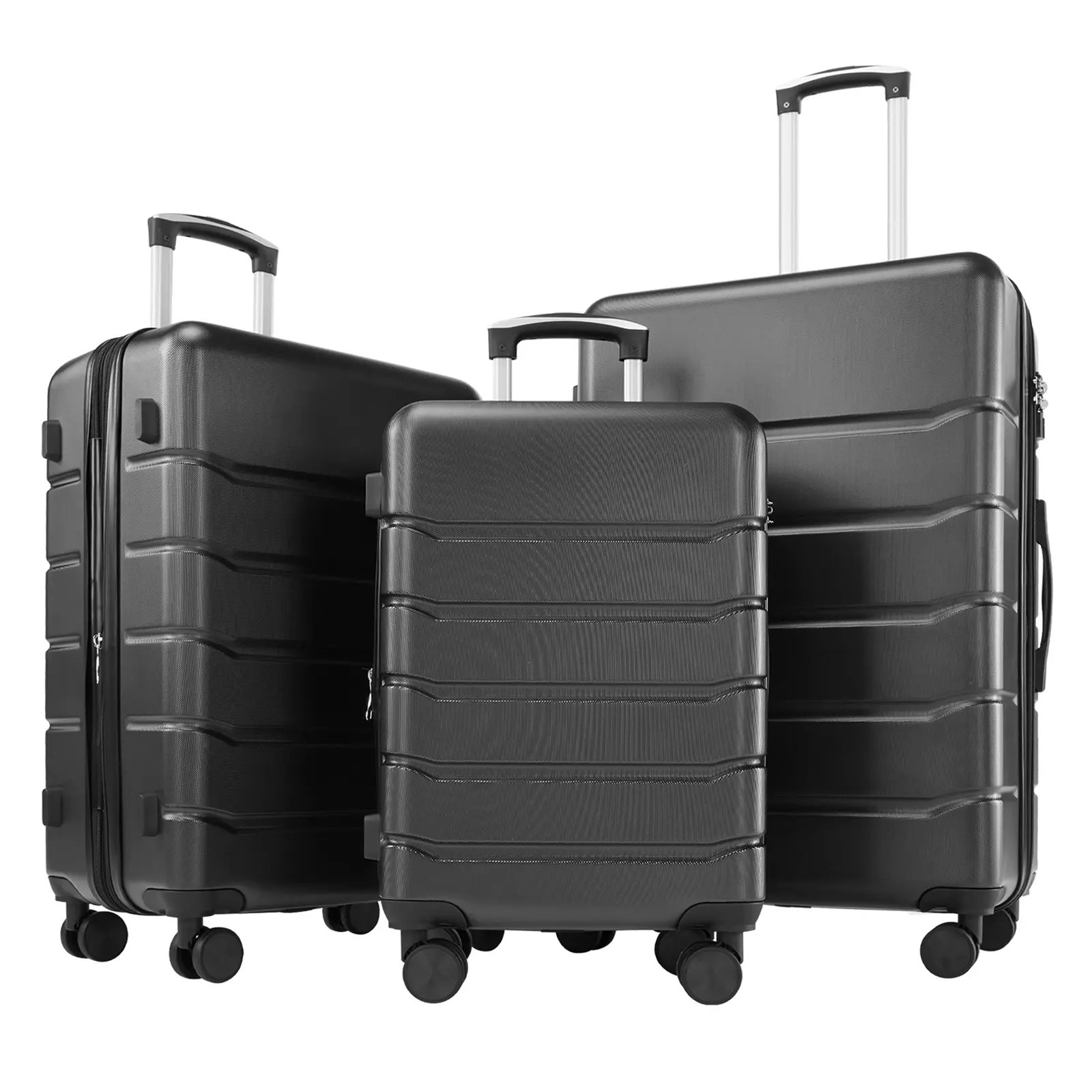Travel Gear 3-Piece Luggage Set - Durable Hardshell Suitcases with 4-Wheel Trolley System for Easy Travel Travel Gear 3-Piece Luggage Set - Durable Hardshell Suitcases with 4-Wheel Trolley System for Easy Travel