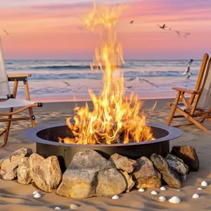 Smokeless Outdoor Fire Pit Ring,Efficient Burning, Rust-Resistant,Easy DIY Assembly for Camping, Backyard, Garden