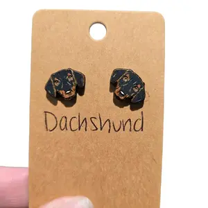 Dachshund stud earrings-Dachshund earrings-Dachshund related stud earrings-custom available message for details