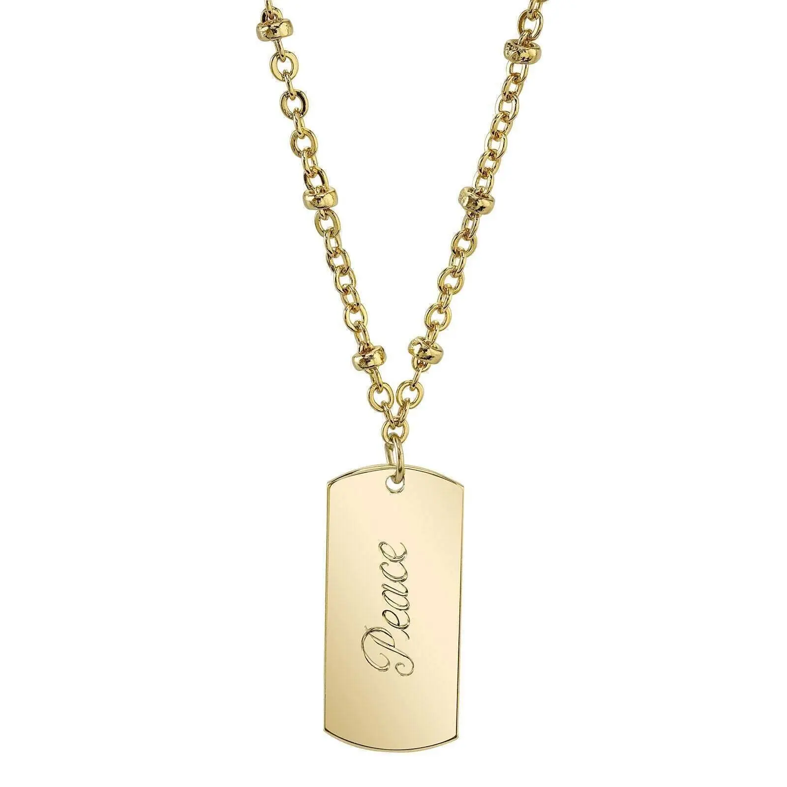 1928 Jewelry Sentiments Dog Tag Pendant Necklace 16" + 3" Extender
