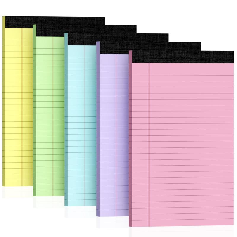 Premium 5x8 College Ruled Notepads 5-Pack of 30-Sheet Perforated ...