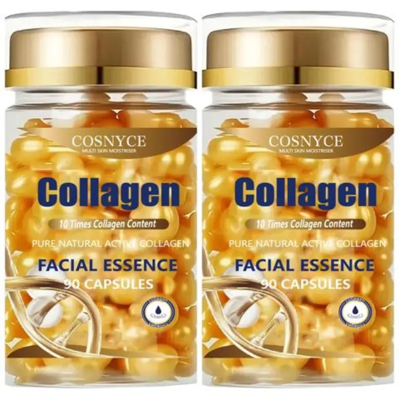 Collagen Essence Capsules, Hydrolyzed Collagen, Collagen Peptides, 90pcs, Unisex, Smooth & Glossy Skin, Collagen Skin Glow, Gentle & Fresh, Daily Moisturizing, Brightening, Nourishing Care, Beauty