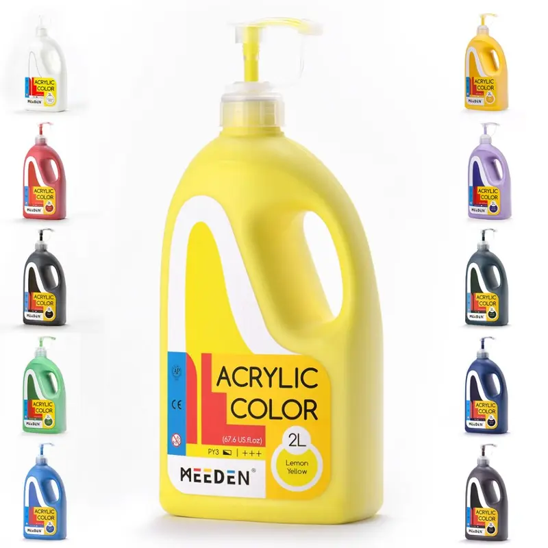 MEEDEN Black Acrylic Paint - 2L/67 oz Extra-Large Liquid Art Craft Supplies, Safe Drawing & Painting Supplies for Poured Art, Studio Use, Acrylic Paint Drawing & Painting Supplies