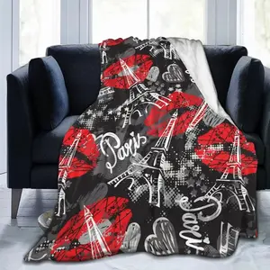 Paris Eiffel Tower Throw Blanket  Soft Funny Throw Blanket Cozy Lightweight Plush Portable Cover Blanket For Sofa,Warm Gift For Birthday,Christmas,Multiple Blanket