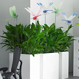 Simulated dragonfly plug rod decorative clip garden green plant creative ornament multi-color optional indoor and outdoor universal