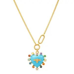 Heart Bee Necklace
