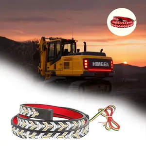 2026 Upgraded 60 Inch LED Tailgate Light Bar Strip with Fall Warning Signal Arrow Turn Signals IP67 Waterproof Amber Red Bright LEDs Ambient Lighting Fishbone Shaped