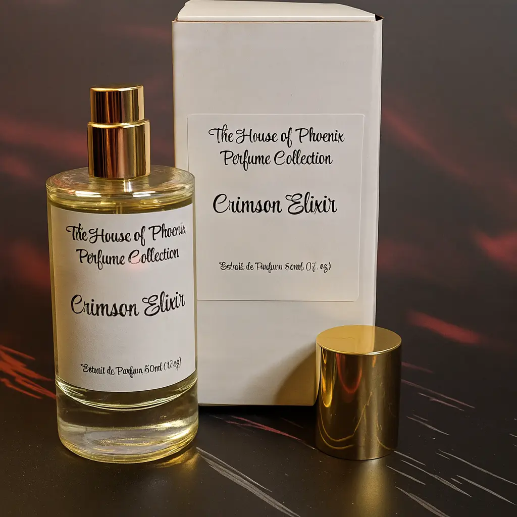 Crimson Elixir Extrait de Parfum Spray by The House of Phoenix, 50ML (1.7oz) Regular Edition Unisex Adults' Elegant Alluring Bergamot Amber Musk Floral-Oriental Fragrance, High-Concentration Long-Lasting Perfume, Single Item