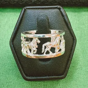 Sterling Silver 3 Gaited Horse Ring in Sizes 5-11 - Perfect for Horse Lovers