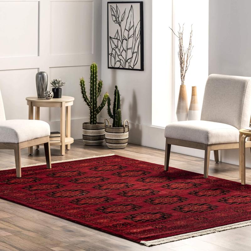 Diandra Traditional Persian Motif Fringe Area Rug