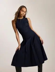 Do It All Denim Pleated Midi Skirt