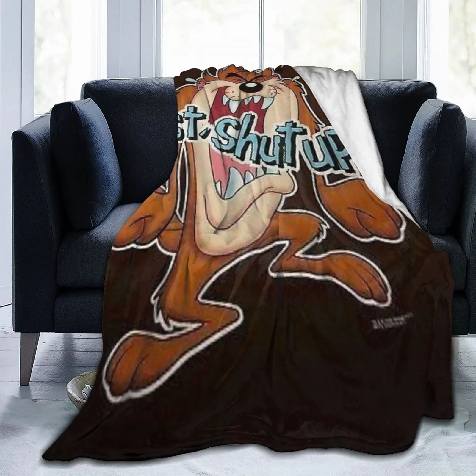Tazmanian Devil Blanket Microfibre Cartoon Tasmanian Devil Printed