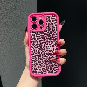 High bamboo rose red leopard print pattern, a protective smartphone case cover suitable for couples, applicable to phone models such as Apple 11/12/13/11/14/16/17/15/PRO/PROMAX/PLUS/Air, a good choice for boyfriends and holiday gifts