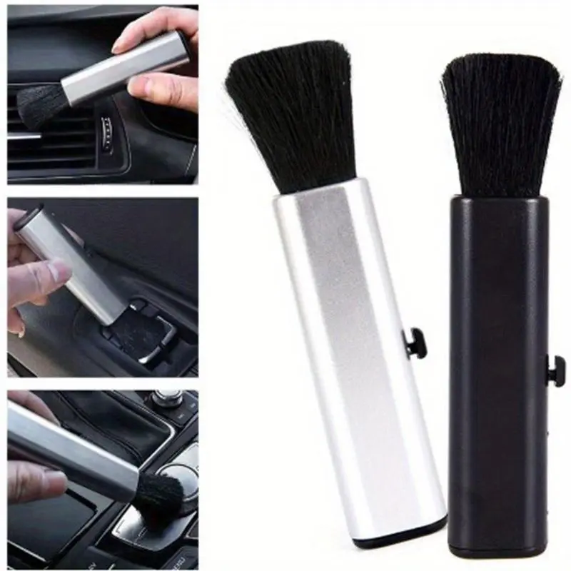 Car retractable cleaning brush Air Conditioner Computer cleaning brush telescopic keyboard plastic handle small brush