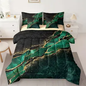 Modern Simple Marble Pattern Bedding Set, Quilt and Pillowcase Two-Piece/three-Piece Set, Home Decor Essentials