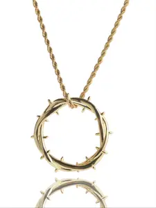 Men's Vintage Thorn Crown Pendant Necklace, Casual Chain Design, Copper Zirconia Hip Hop Jewelry, All Seasons Fashion Accessory, Jewelry Gift