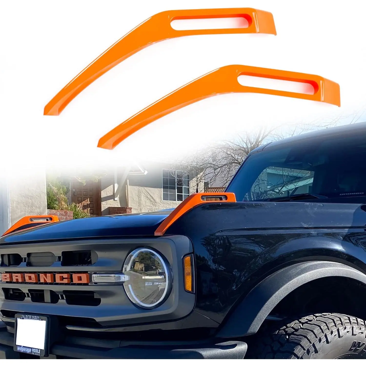 Trail Sight Cover Engine Hood Hinge Cover Hood Side Release Handles Decoration Exterior Accessories for Ford Bronco Accessories 2021 2022 2023 2024 2025, Red, 2 Pack