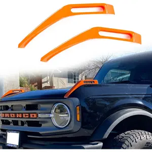 Trail Sight Cover Engine Hood Hinge Cover Hood Side Release Handles Decoration Exterior Accessories for Ford Bronco Accessories 2021 2022 2023 2024 2025, Red, 2 Pack