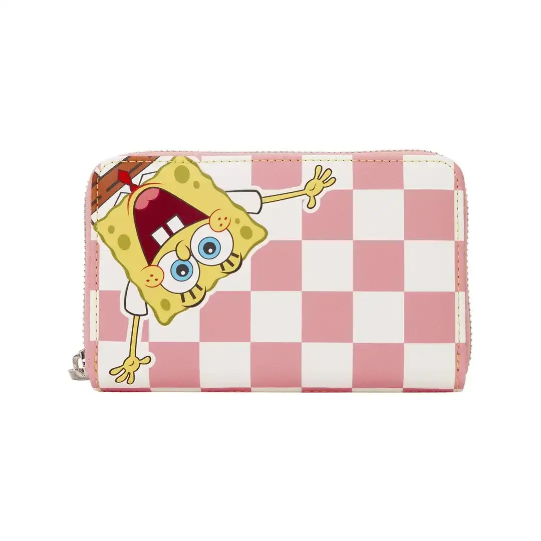 Loungefly Nickelodeon SpongeBob & Patrick Star Checkered Graphic Women's Casual Faux Leather Zip Wallet, Printed, Zipper, Lightweight