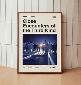 Close Encounters of the Third Kind Poster Contemporary Wall Decor Modern Home Aesthetic Interior Decoration Print