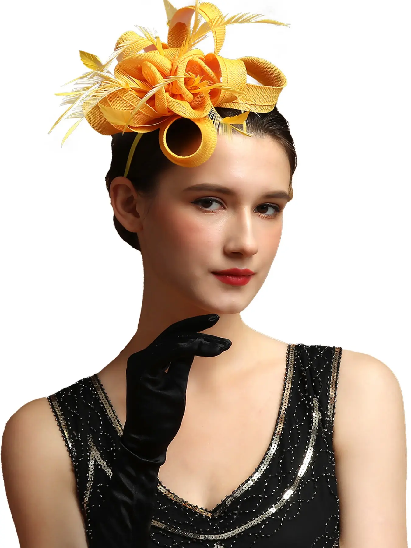 Vintage Feather Fascinator Hat Derby Headband for Wedding Tea Party Church Fascinator Hats for Women | Vintage Tea Party & Race Day  main image 2