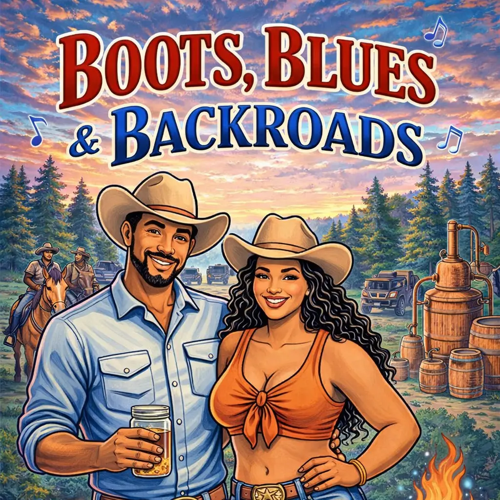 Boots,Blues & Backroads Adult Coloring Book