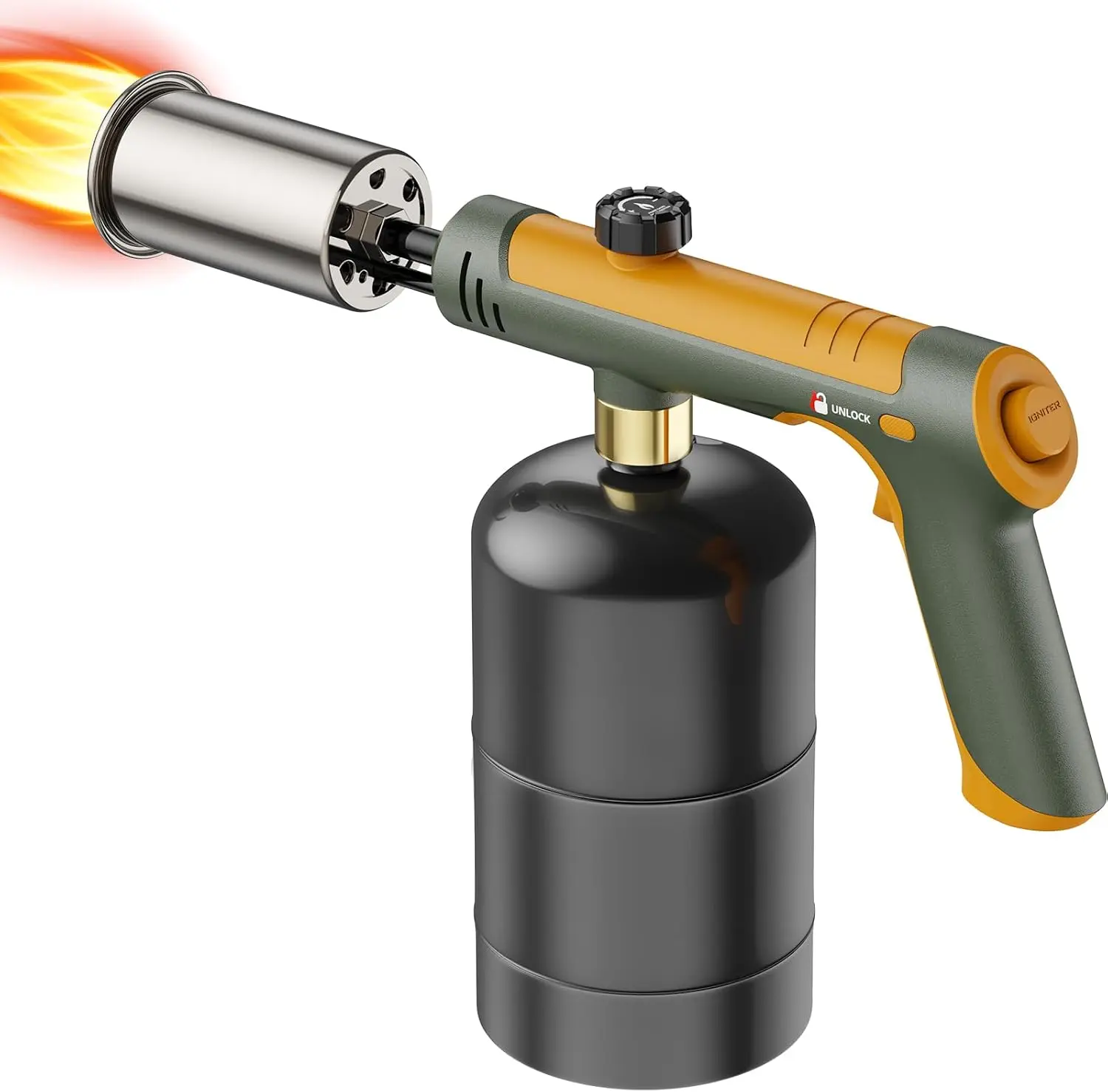 Powerful Propane Torch - Adjustable Tools & Hardware Torch for Searing Steak, Campfire Starting (Propane Tank Not Included)