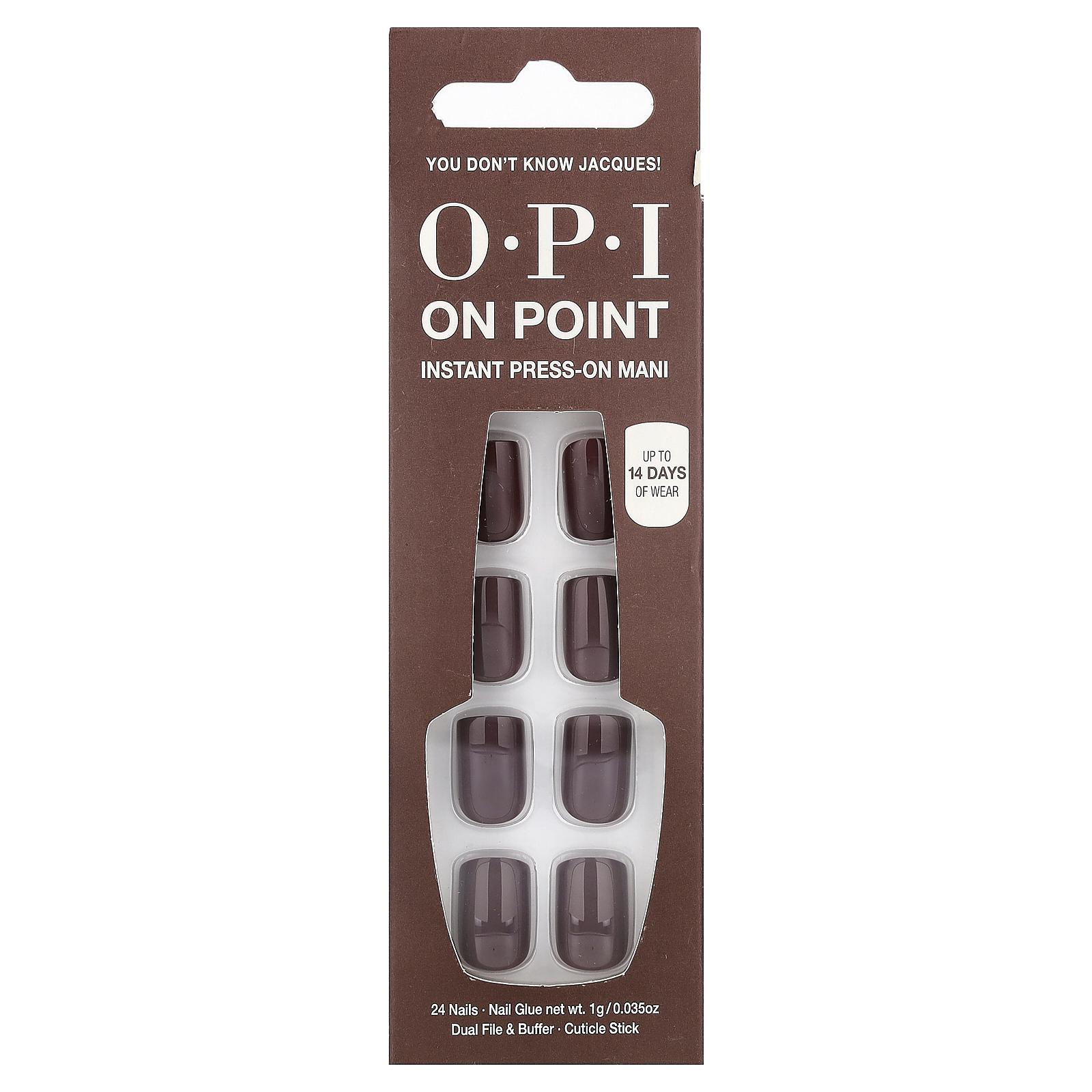 OPI On Point, Instant Press-On Mani, Short Length, You Don't Know Jacques!, 27 Piece Kit