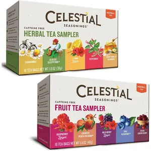 Celestial Seasonings Herbal Tea Flavor Bundle: 2 Boxes; Herbal, Fruit Tea Sampler