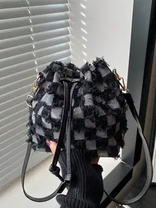 Soft Designer Leather Three-Strap Bucket Bag,